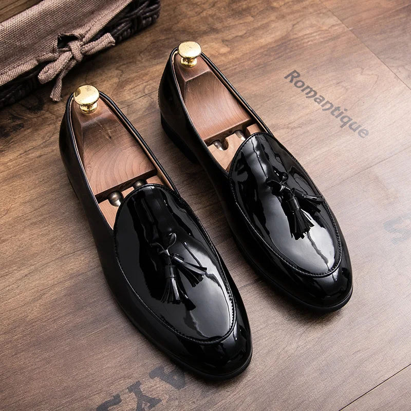 Professional tassel loafers styled with formal business attire