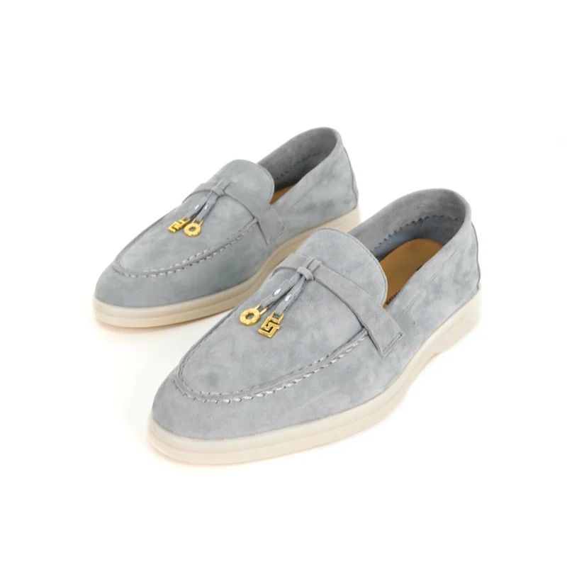 Premium Suede Slip-On Mule Loafers with Metal Pendant for All-Day Comfort - Image 24