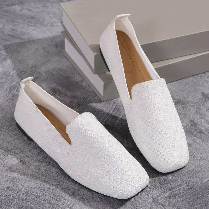 Square Toe Mesh Loafers for Women with Soft Rubber Sole for Office Comfort - Image 9
