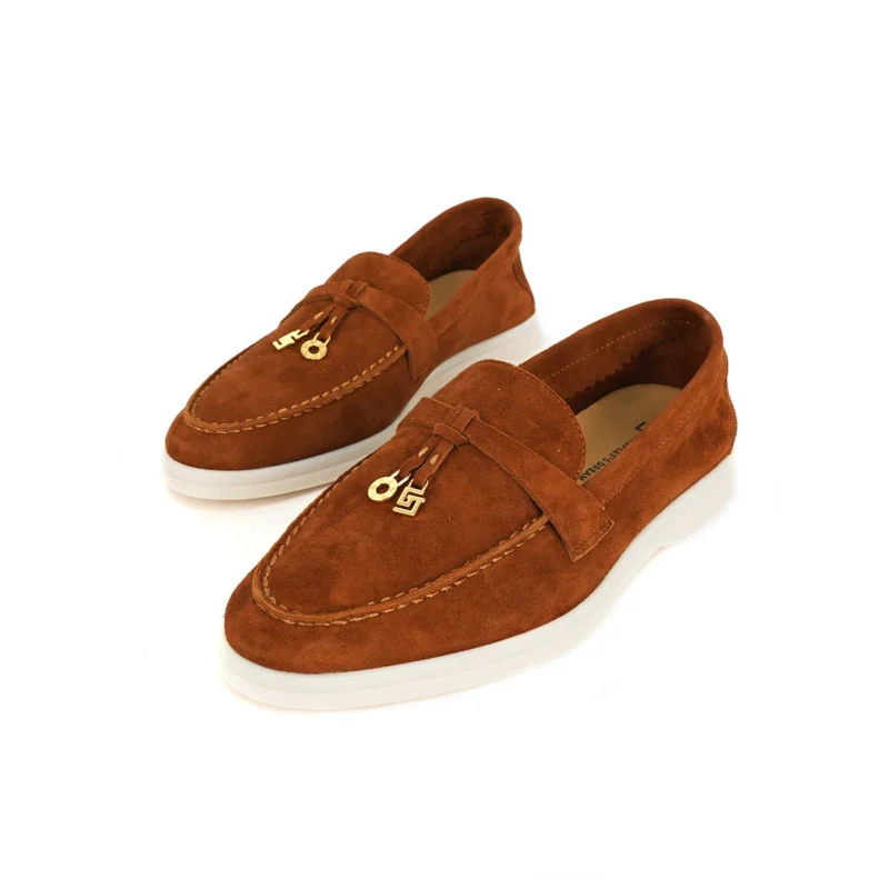 Premium Suede Slip-On Mule Loafers with Metal Pendant for All-Day Comfort - Image 14