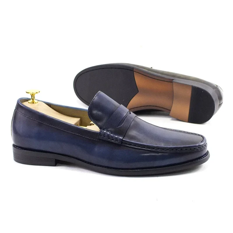 Classic Genuine Leather Penny Loafers for Men with Cushioned Insole for Business and Formal Wear - Image 6
