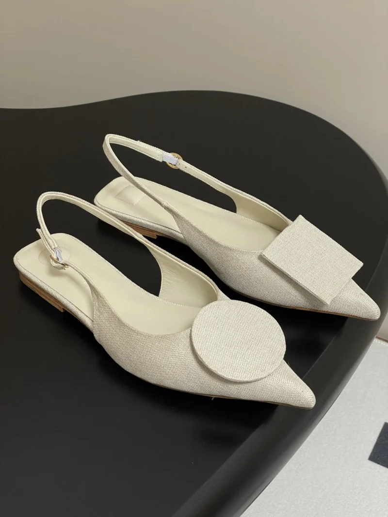 Premium Leather Slingback Ballet Flats with Comfortable Sheepskin Insole for Casual Wear - Image 3