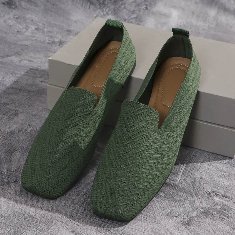 Square Toe Mesh Loafers for Women with Soft Rubber Sole for Office Comfort - Image 11