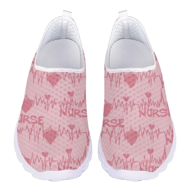 Breathable Mesh Women's Penny Loafers with Cardiogram Print for Summer Comfort - Image 10