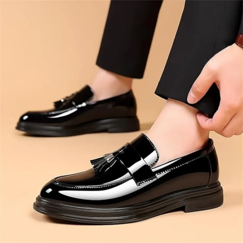 Premium Glossy Tassel Penny Loafers for Men with Slip-On Comfort for Business and Casual Wear - Image 3