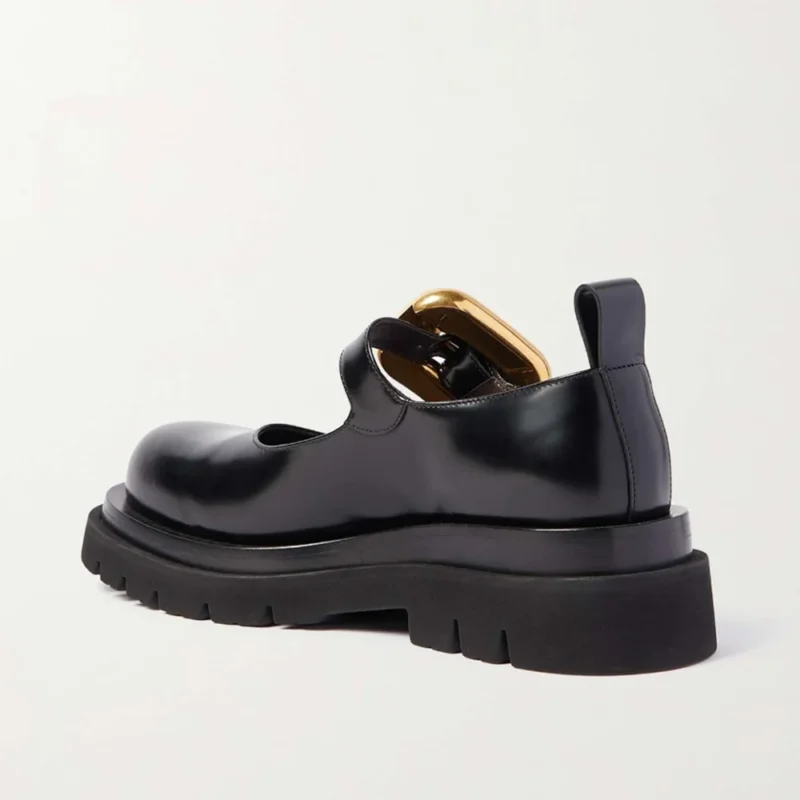 Buckled Platform Block Heel Loafers with Round Toe for Women's Fashion - Image 3
