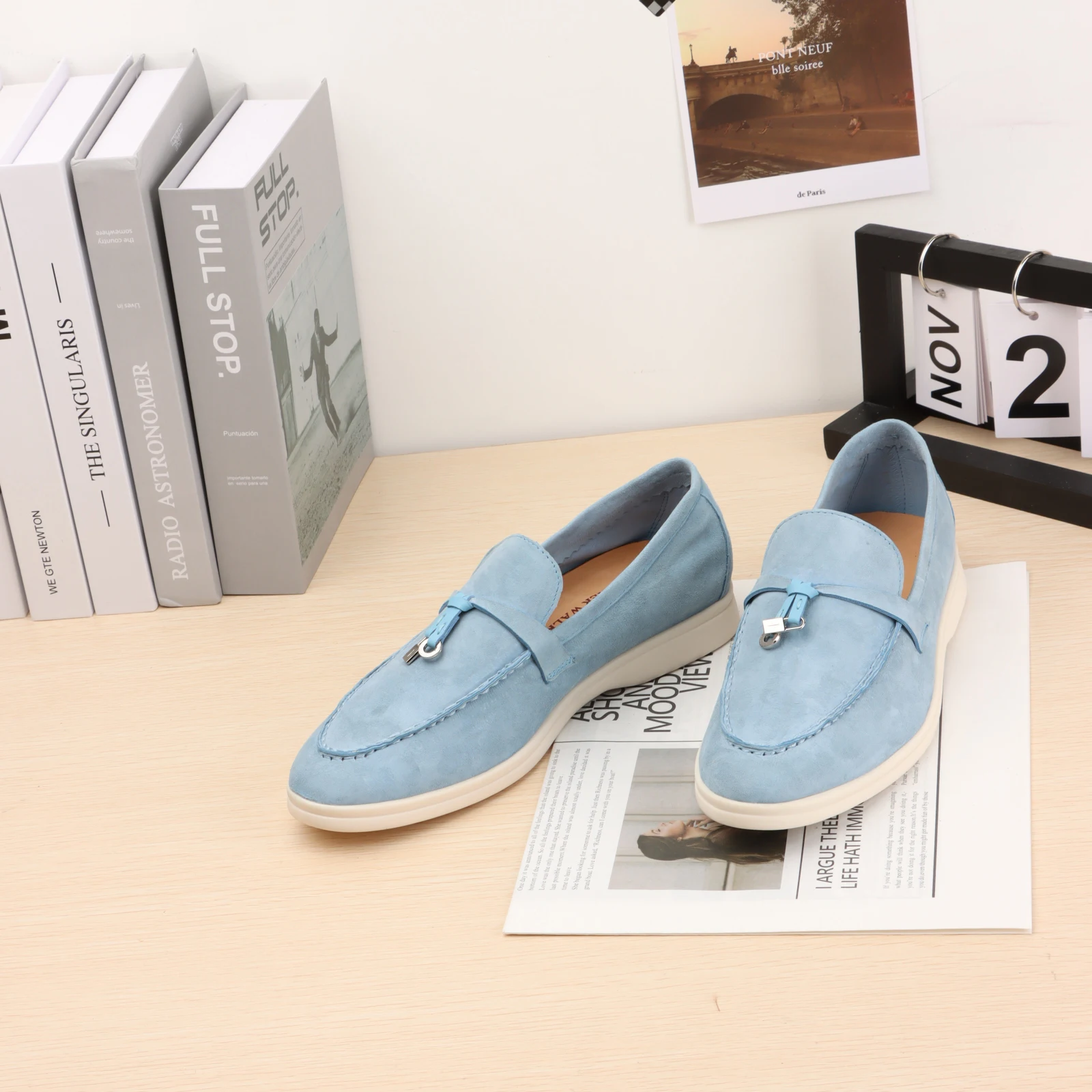Low heel loafer showing moderate elevation and supportive structure