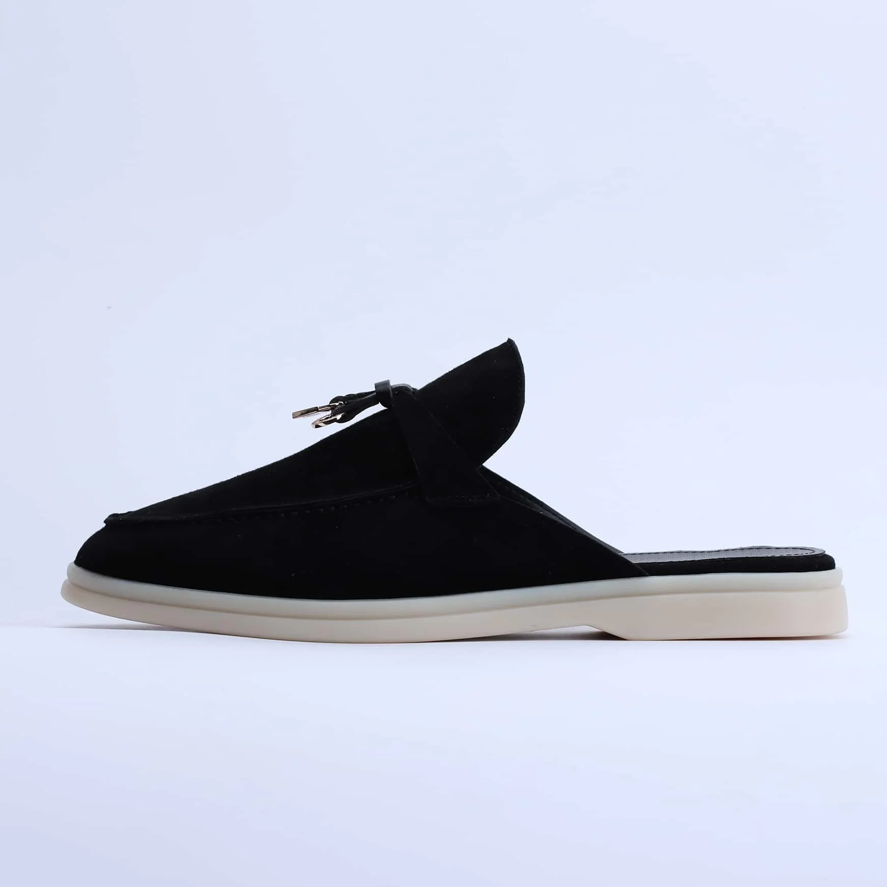 Sophisticated leather heel loafers with elegant hardware for upscale formal events