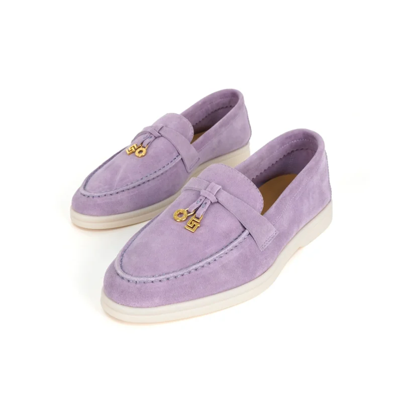Premium Suede Slip-On Mule Loafers with Metal Pendant for All-Day Comfort - Image 30