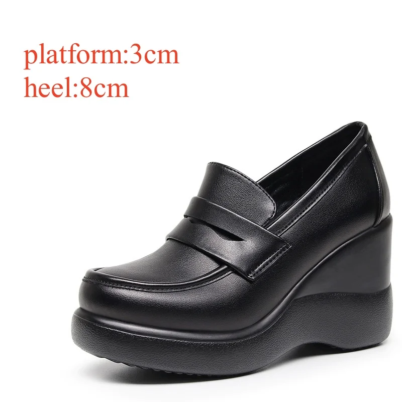 Elegant wedge loafers with platform design for sophisticated office wear