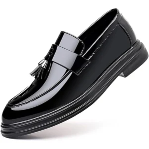 Premium Glossy Tassel Penny Loafers for Men with Slip-On Comfort for Business and Casual Wear