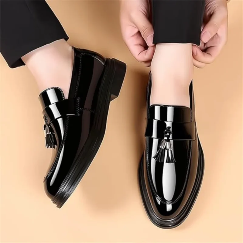 Premium Glossy Tassel Penny Loafers for Men with Slip-On Comfort for Business and Casual Wear - Image 4