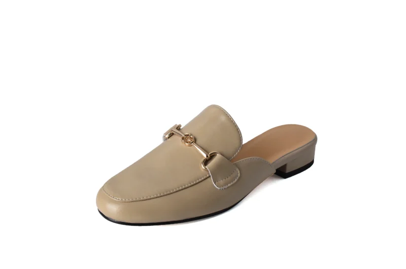 Classic Genuine Leather Closed Toe Mules for Women with Comfortable Low Heel for Summer - Image 7