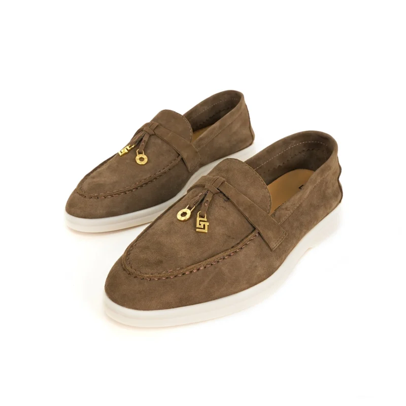 Premium Suede Slip-On Mule Loafers with Metal Pendant for All-Day Comfort - Image 15