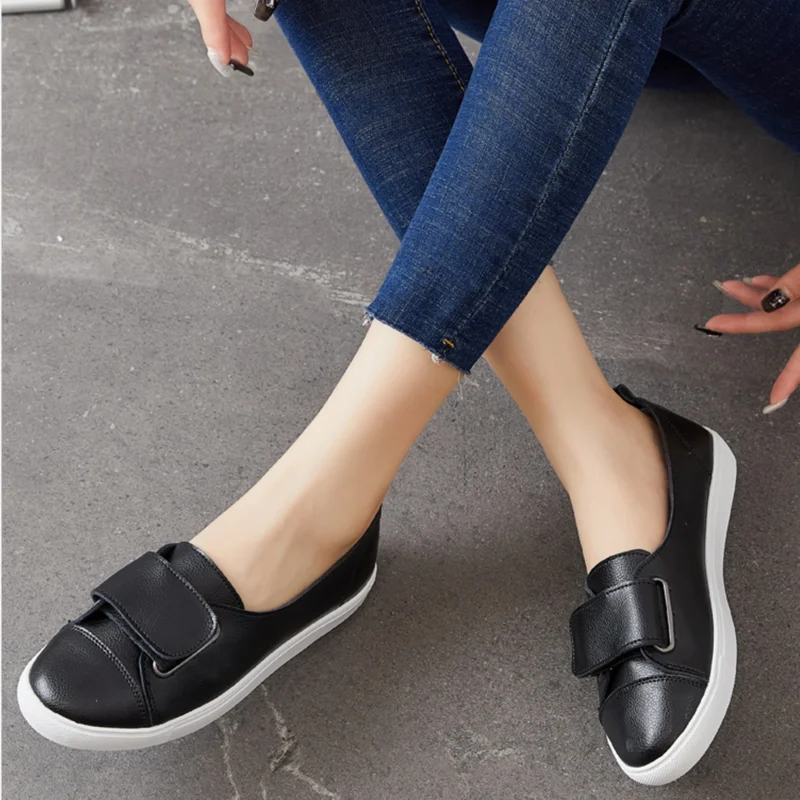 Classic Genuine Leather White Loafers for Women with Cushioned Comfort for Everyday Wear - Image 5