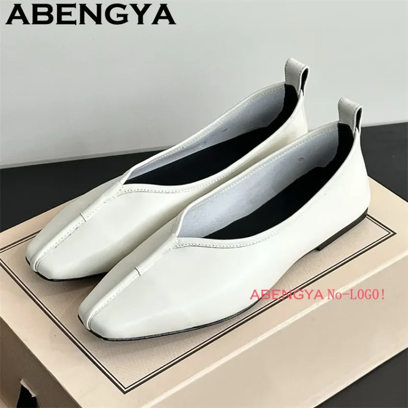 Classic Genuine Leather Round Toe Loafers for Women with Comfortable Sheepskin Insole - Image 2