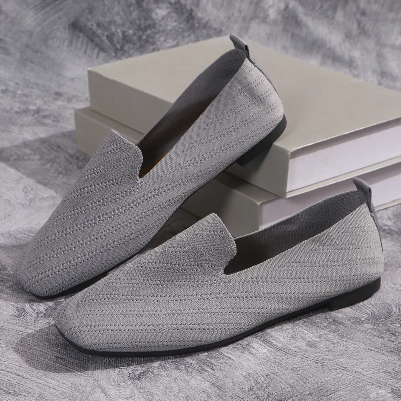 Square Toe Mesh Loafers for Women with Soft Rubber Sole for Office Comfort - Image 13