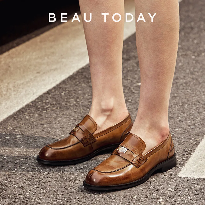 Brown tassel loafers paired with different jean styles