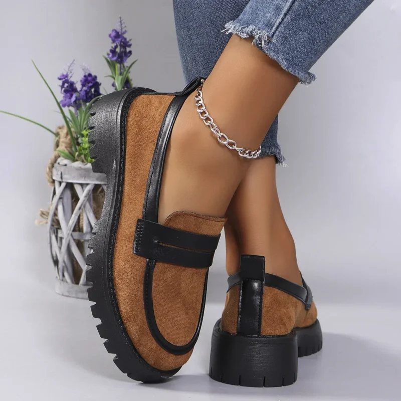Leopard Print Platform Loafers for Women with Chunky Square Heel for All-Day Comfort - Image 7