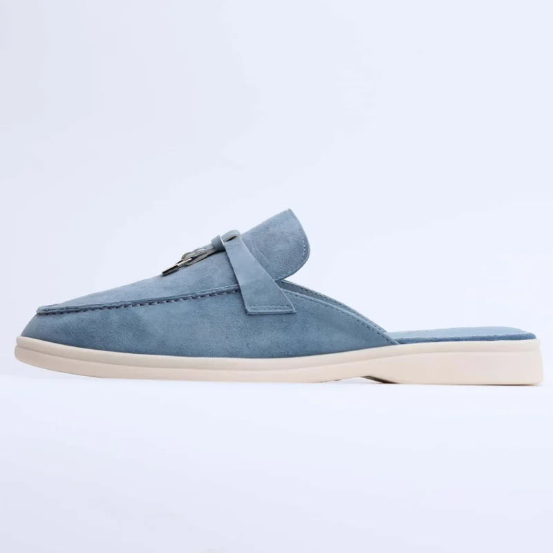 Luxury Suede Tassel Loafer Mules with Metal Buckle for Women's All-Day Comfort - Image 9
