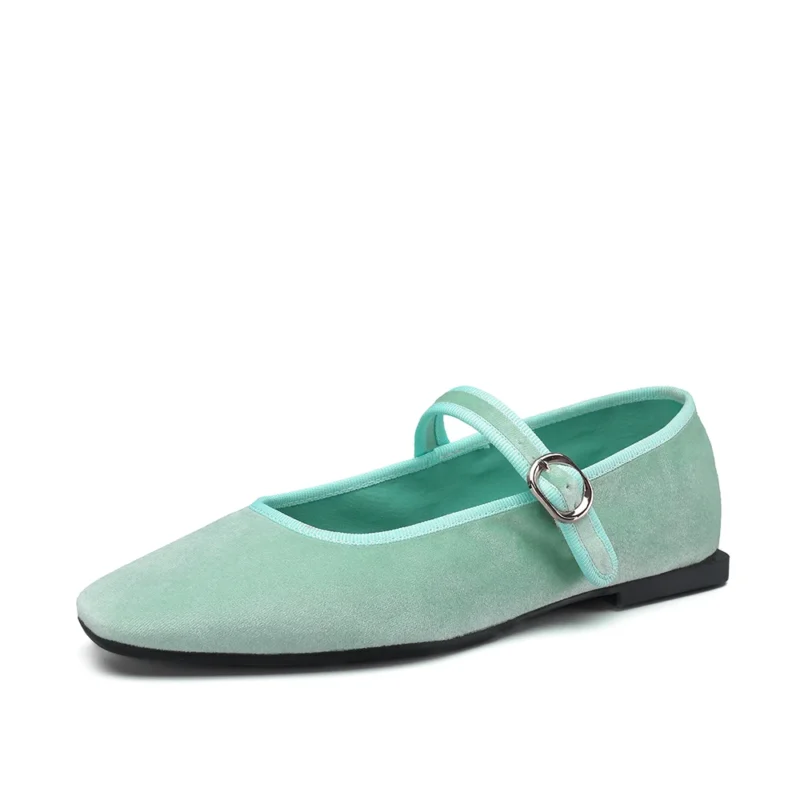 Velvet Leopard Print Mary Jane Ballet Flats with Comfortable Round Toe for Women - Image 11