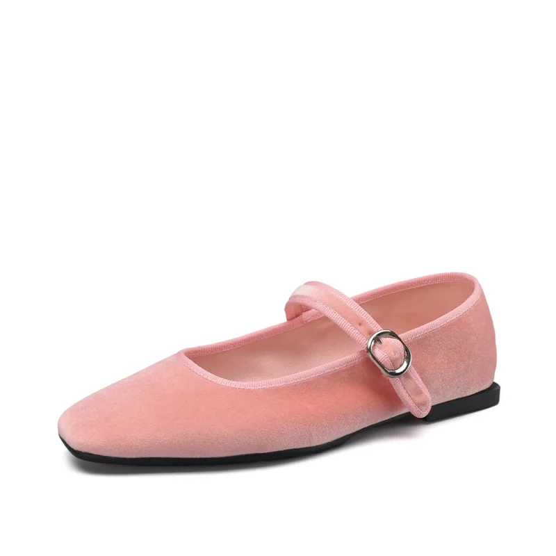 Velvet Leopard Print Mary Jane Ballet Flats with Comfortable Round Toe for Women - Image 8