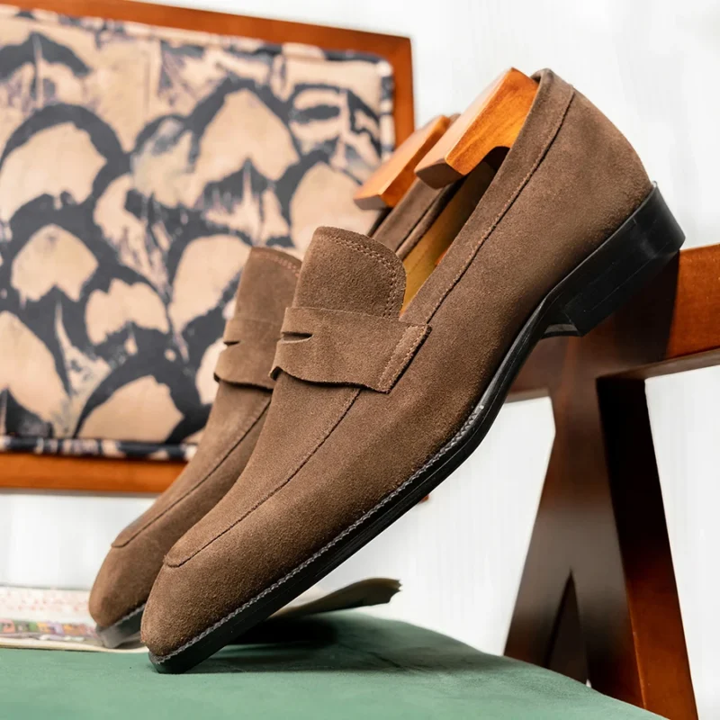 Premium Genuine Leather Penny Loafers for Men with Comfortable Slip-On Design - Image 3