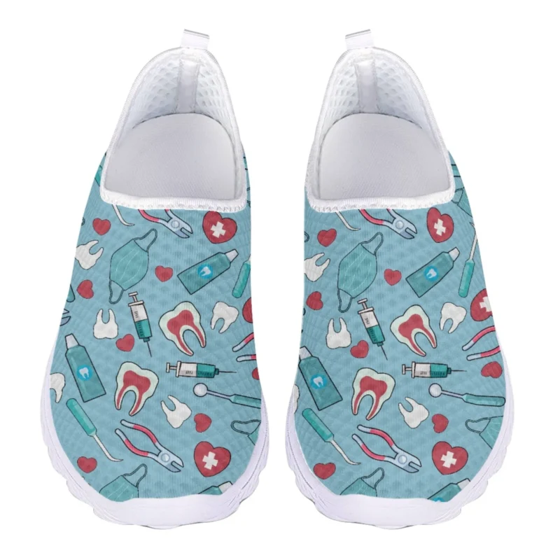 Dentist Print Mesh Slip-On Loafers for Women with Breathable Comfort - Image 8