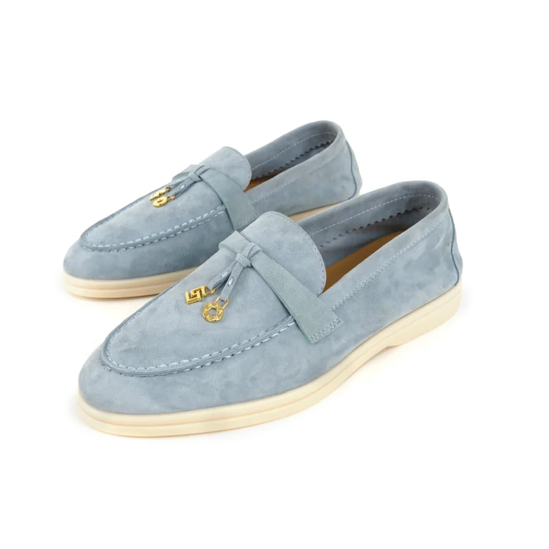 Premium Suede Slip-On Mule Loafers with Metal Pendant for All-Day Comfort - Image 16