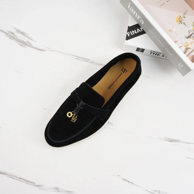 Premium Suede Slip-On Mule Loafers with Metal Pendant for All-Day Comfort - Image 6