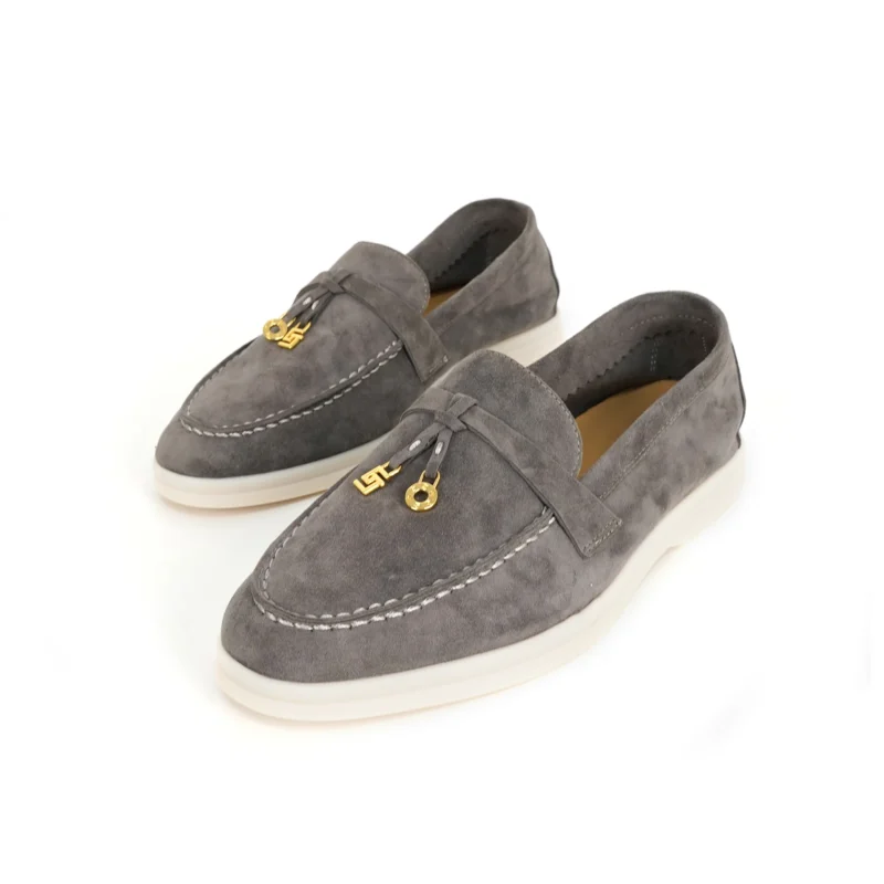 Premium Suede Slip-On Mule Loafers with Metal Pendant for All-Day Comfort - Image 9