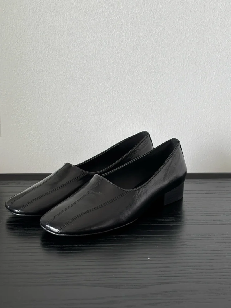 Classic Genuine Leather Mid Heel Loafers for Women with Comfortable Round Toe - Image 5