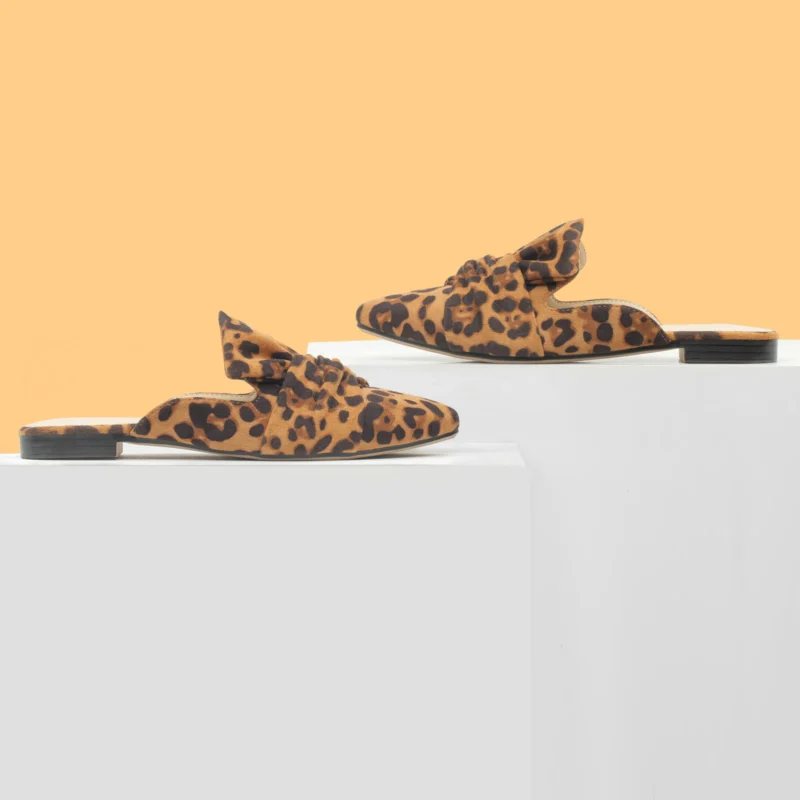Pointed Toe Suede Knot Mules Women's Flat Backless Loafer Slides for Everyday Comfort - Image 5