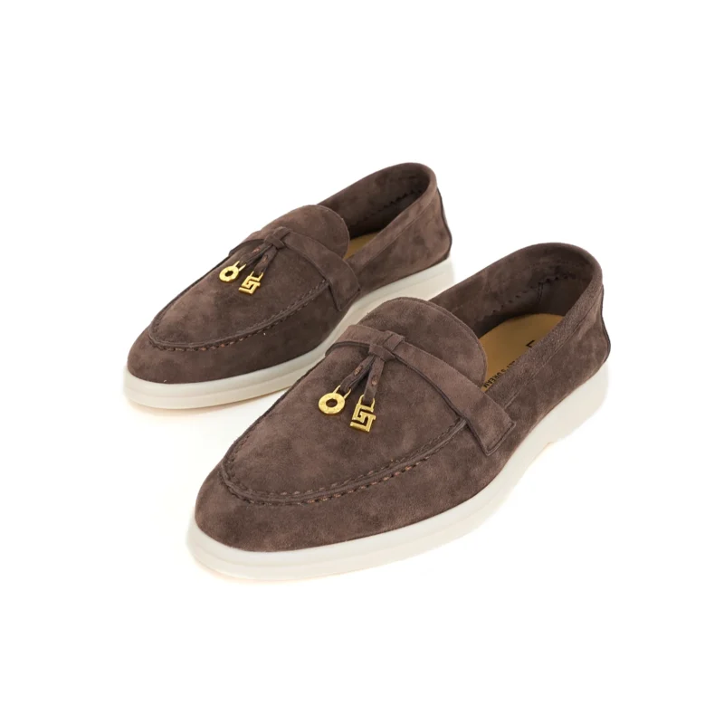 Premium Suede Slip-On Mule Loafers with Metal Pendant for All-Day Comfort - Image 13