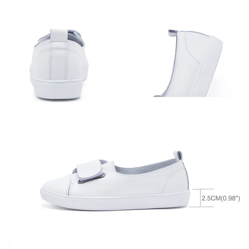 Classic Genuine Leather White Loafers for Women with Cushioned Comfort for Everyday Wear - Image 2