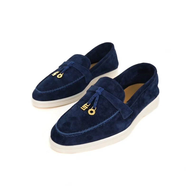 Premium Suede Slip-On Mule Loafers with Metal Pendant for All-Day Comfort - Image 19