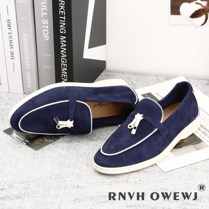 Premium Suede Slip-On Loafers for Women with Sheepskin Insole for All-Day Comfort
