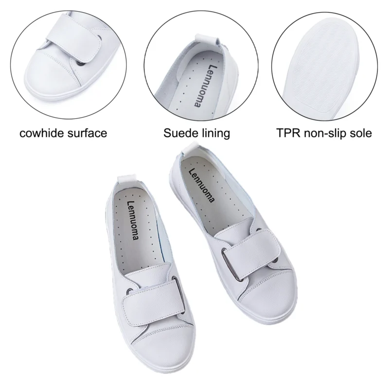 Classic Genuine Leather White Loafers for Women with Cushioned Comfort for Everyday Wear - Image 3