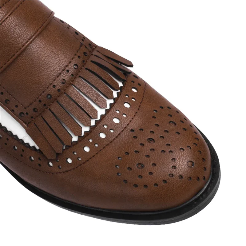 Classic Tassel Buckle Loafers for Women with Round Toe Low Heel for Casual Wear - Image 6