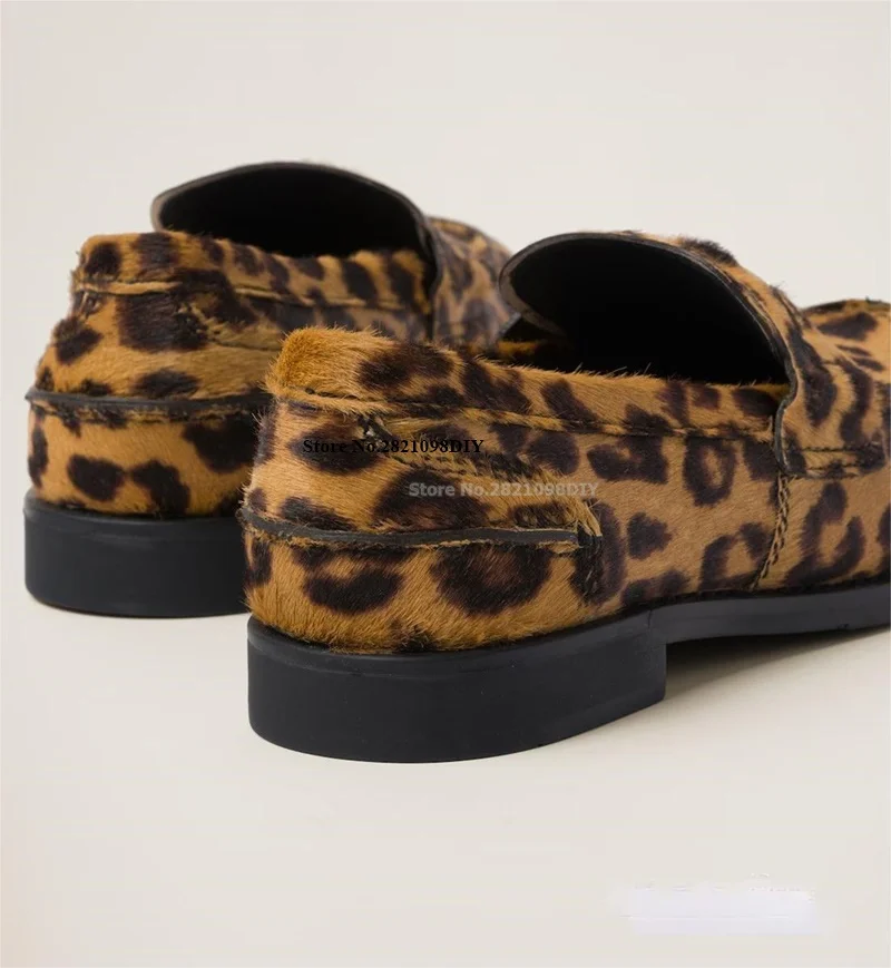 Leopard print loafers adding structure to smart casual outfits