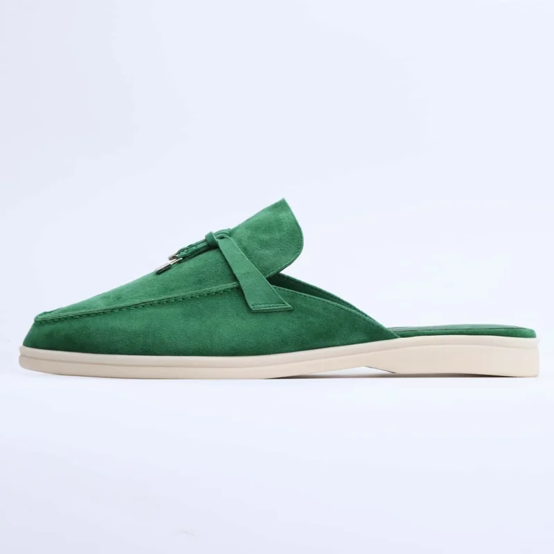 Luxury Suede Tassel Loafer Mules with Metal Buckle for Women's All-Day Comfort - Image 8