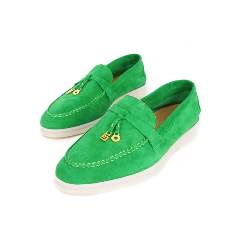Premium Suede Slip-On Mule Loafers with Metal Pendant for All-Day Comfort - Image 27