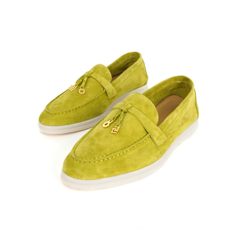 Premium Suede Slip-On Mule Loafers with Metal Pendant for All-Day Comfort - Image 17