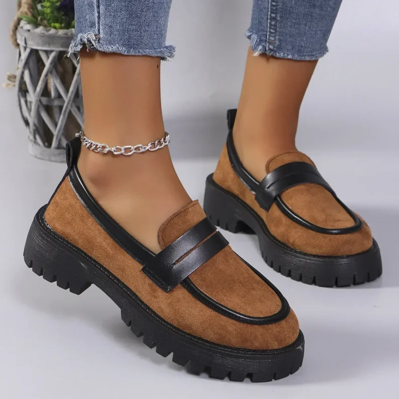 Leopard Print Platform Loafers for Women with Chunky Low Heel for Casual Comfort - Image 6