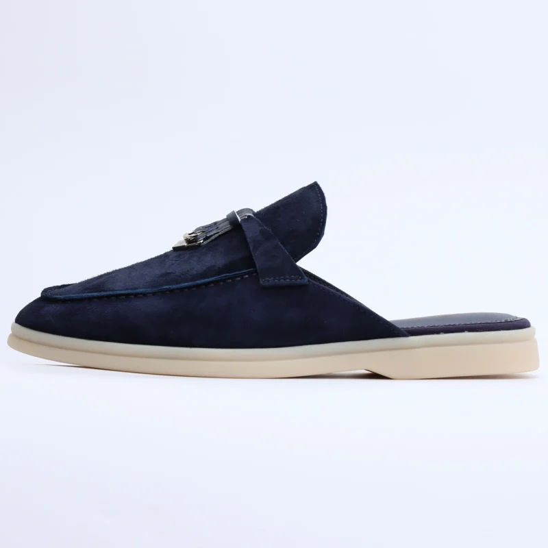 Luxury Suede Tassel Loafer Mules with Metal Buckle for Women's All-Day Comfort - Image 11