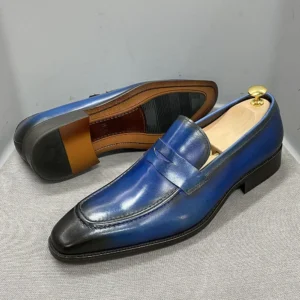 Handcrafted Genuine Leather Penny Loafers for Men with Pointed Toe for Business Attire