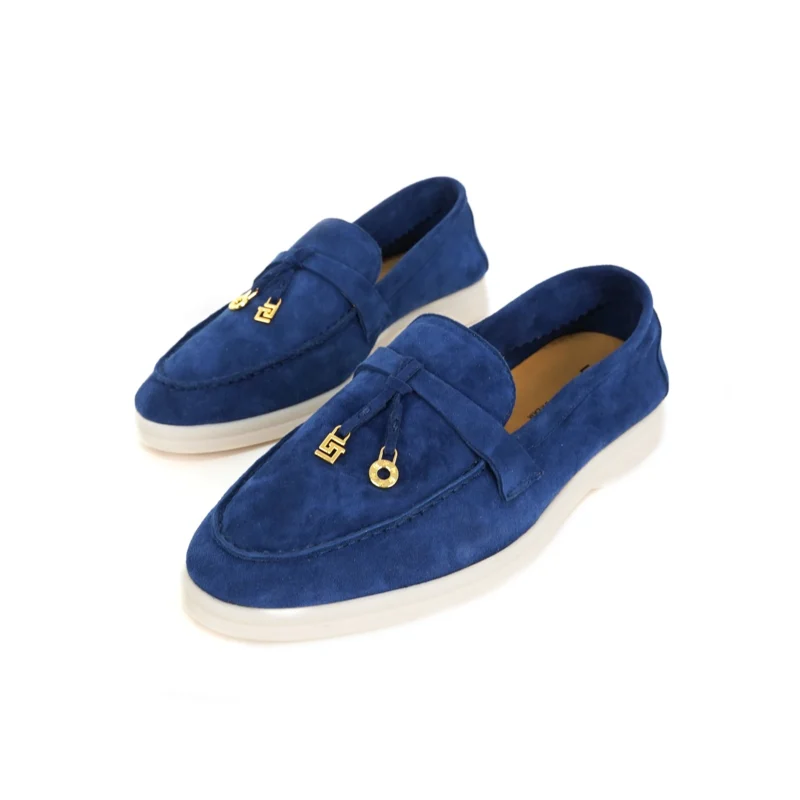 Premium Suede Slip-On Mule Loafers with Metal Pendant for All-Day Comfort - Image 25