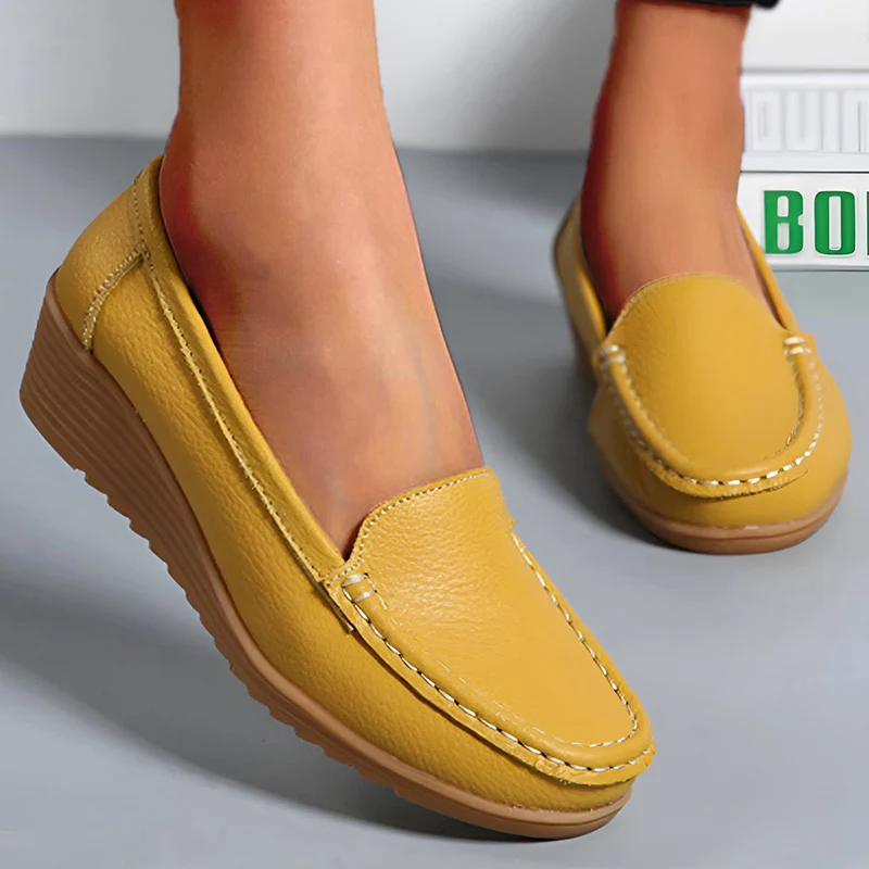 Properly fitted penny loafers with cushioned insoles