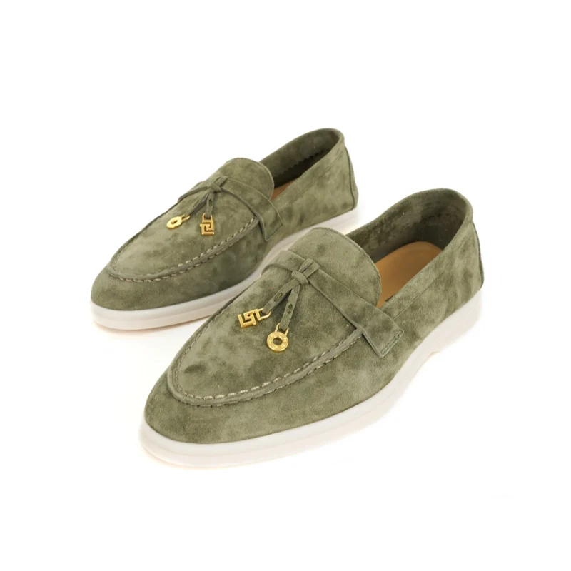 Premium Suede Slip-On Mule Loafers with Metal Pendant for All-Day Comfort - Image 29