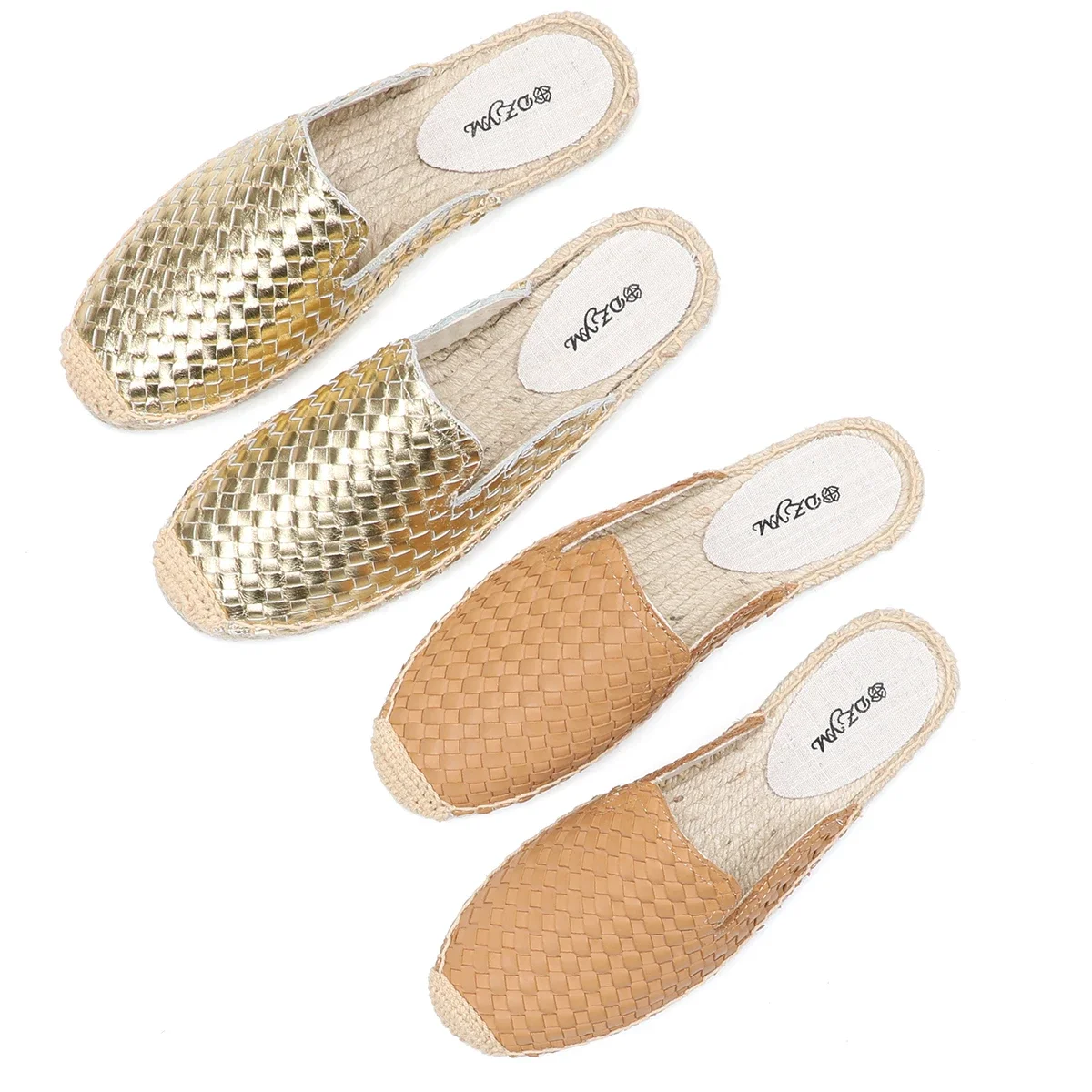Elegant leather flat mule loafers perfectly complementing skinny jeans